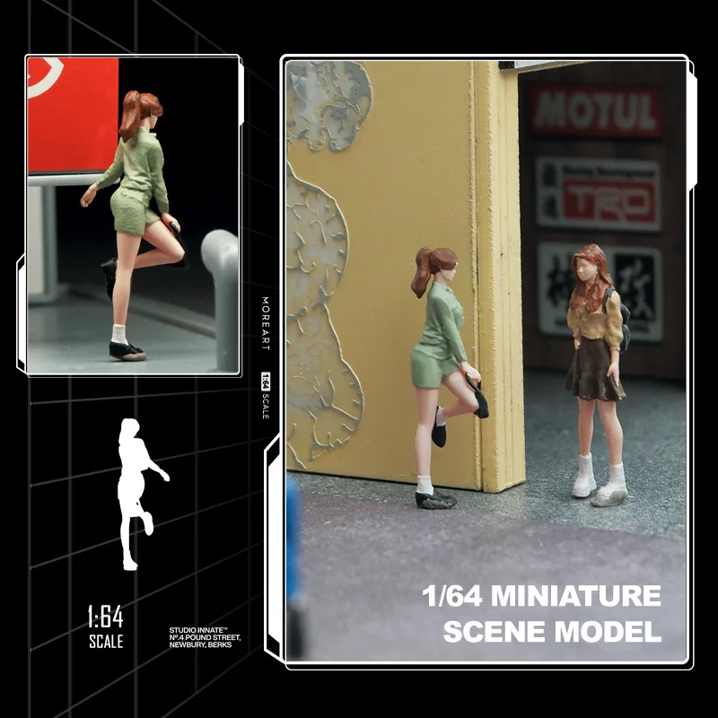 1:64 Anime Mini Pop meisje Figuur Model miniatuur Fotografie rekwisieten Scène Model DIY Zand tafel landschapsarchitectuur ornament Gift
