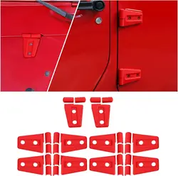 10PCS Door Hinge Covers Protector Trim Kit for Jeep Wrangler Unlimited Rubicon Sahara Sports Accessories 2007-2018 JK