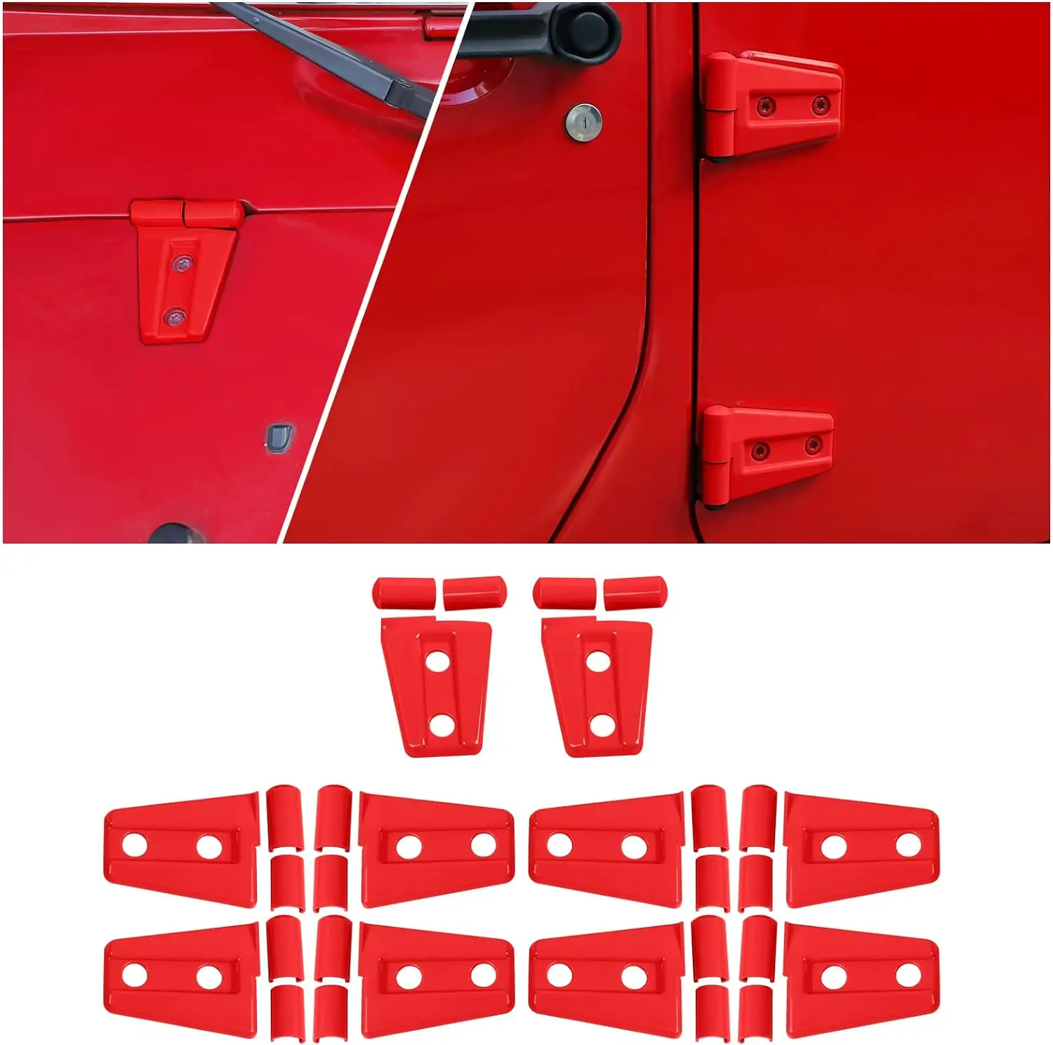 10PCS Door Hinge Covers Protector Trim Kit for Jeep Wrangler Unlimited Rubicon Sahara Sports Accessories 2007-2018 JK