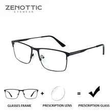 ZENOTTIC Men's Titanium Progressive Prescription Glasses Square Anti Blue Light Miopia Glasses Negócios Óculos Fotocrômicos Hyperopia Glasses Fashion Optical Glasses