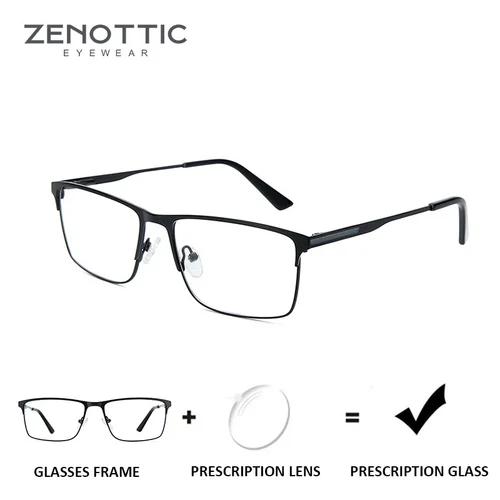 ZENOTTIC gafas de prescripción gradual de titanio para hombres gafas cuadradas anti - miopía azul - azul gafas fotocrómicas comerciales gafas hipermetropía gafas ópticas de moda