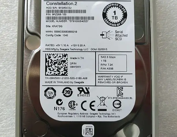 

For 09W5WV ST91000640SS 1T SAS 7.2K 2.5-inch 6Gb server hard disk