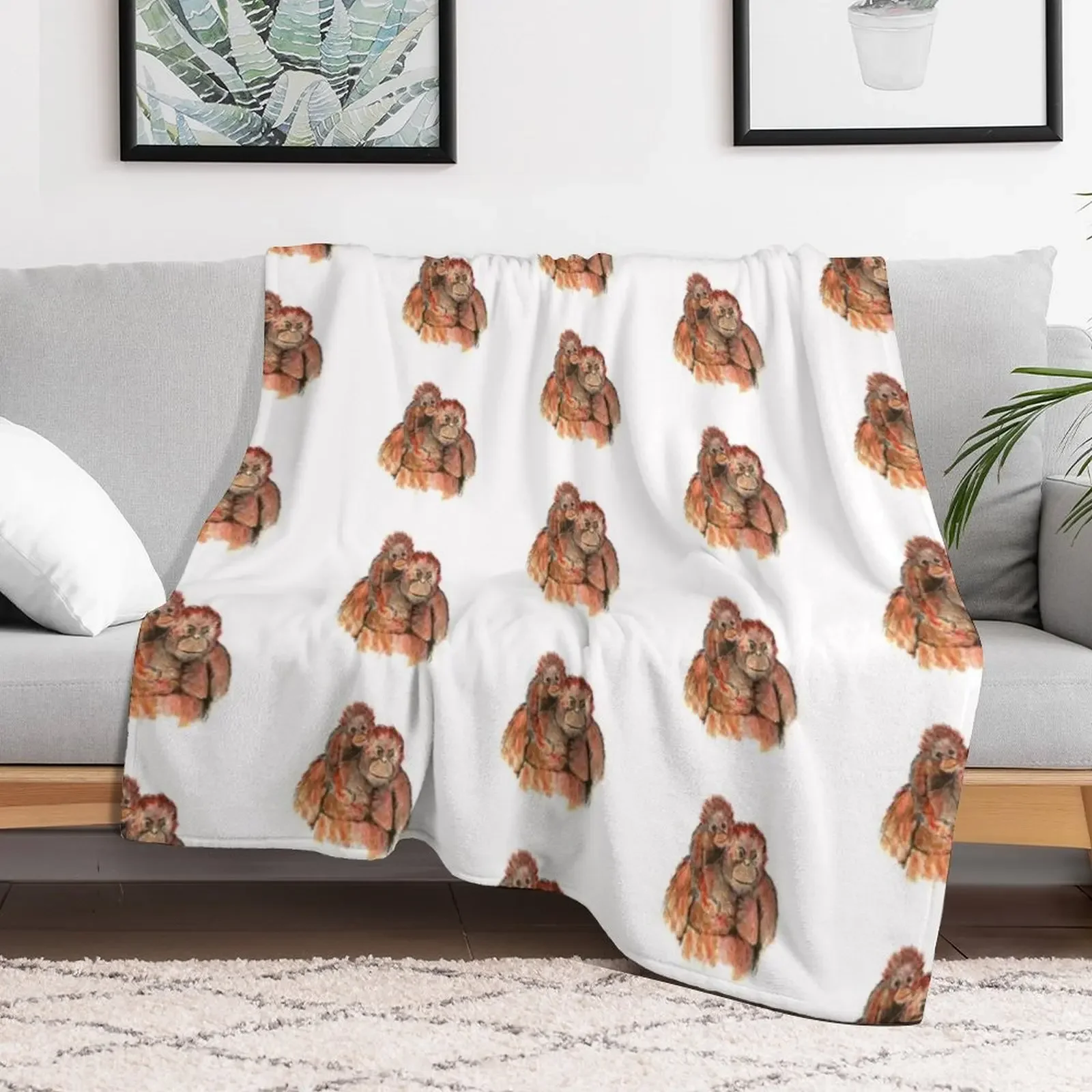 Orangutan Throw Blanket sofa bed Custom Heavy Blankets