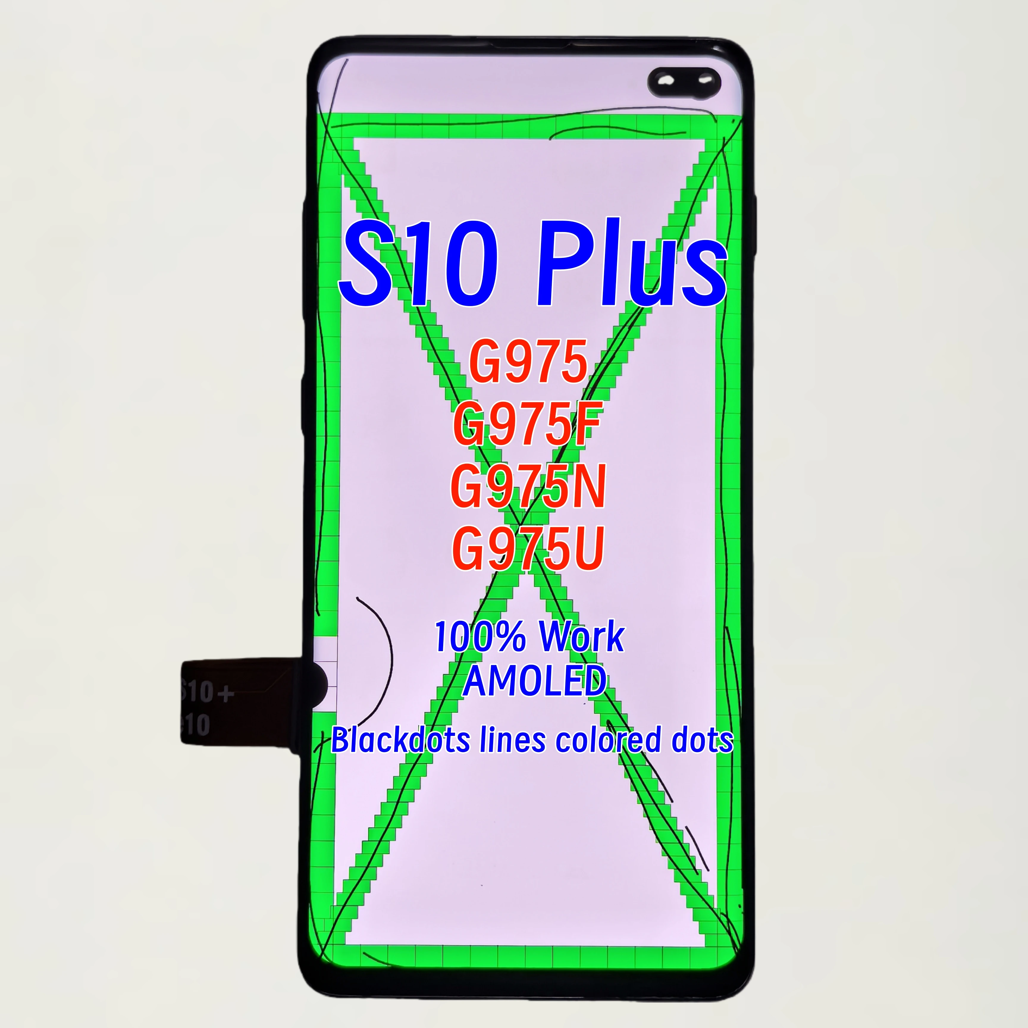 100% протестированный супер AMOLED экран для Samsung Galaxy S10 Plus LCD G975 G9750 G975F/DS, сменный ЖК-дисплей с цифровым сенсорным экраном