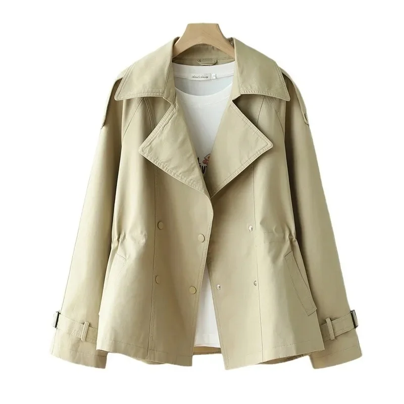 British Style Lining Windbreaker Female New Jacket Spring Autumn 2025 Short Trench Coat Women Korean Outwear Joker Overcoat Tops