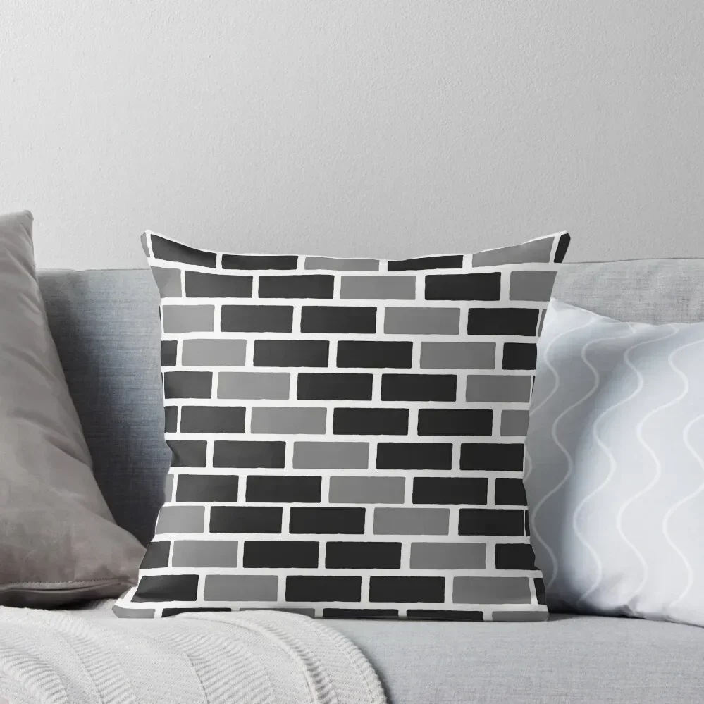 

Black and grey bricks graphic art design Throw Pillow luxury decor christmas cushions covers pillow