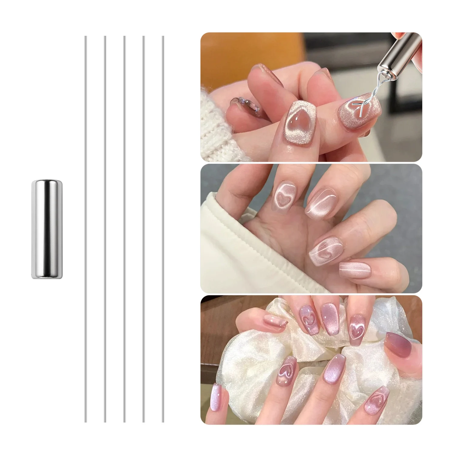 Mini Nail Art Magnet Set voor steenpatroonontwerp, Crystal Magnetic Stick Gel Kit, Cat Eye Effect Salon Home DIY nagelgereedschap