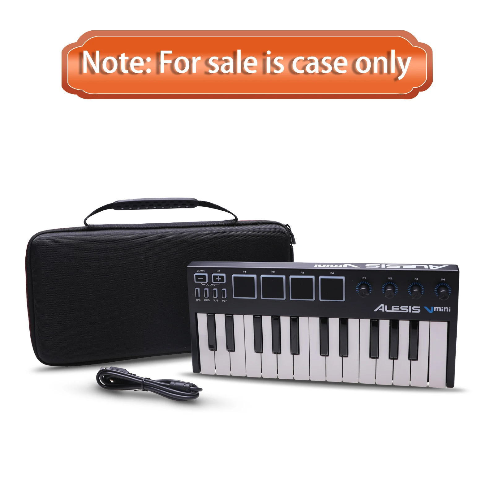 LTGEM Controller Case for Alesis V25 MKII USB MIDI Keyboard Controller Hard Storage Travel Protective Carrying Bag,(Only Case)