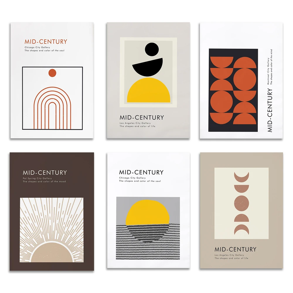 Chicago City Gallery's medieval-modern color art posters feature lunar phases, sunlight, geometry, and minimalist art.