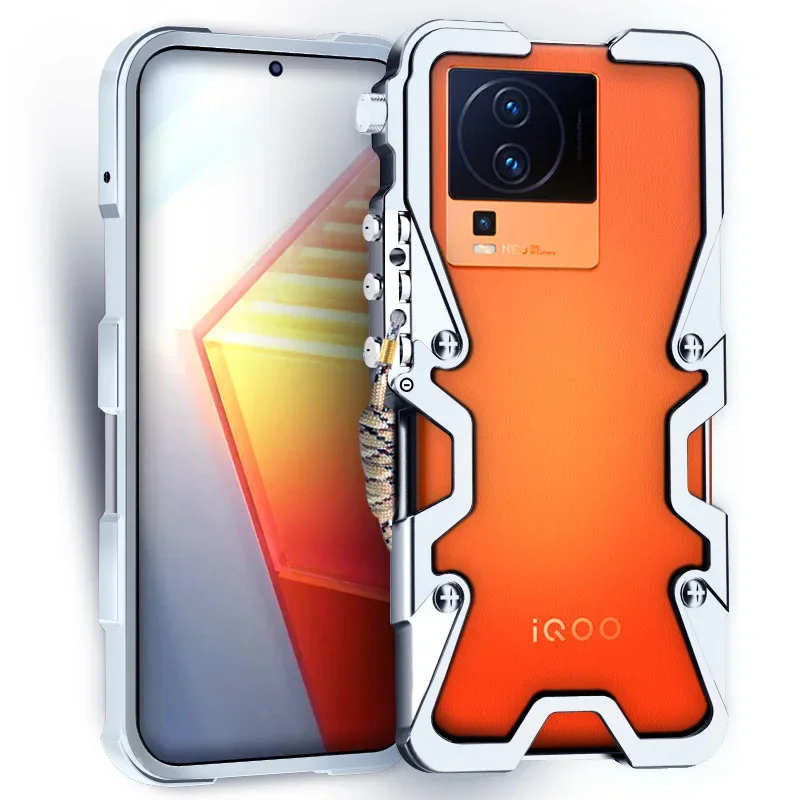 

Personality Metal Aluminum Bumper Shockproof Back Case for Vivo IQOO Neo 7 Neo 7 Se Neo 7 Racing Aluminum Cases Cover Coque