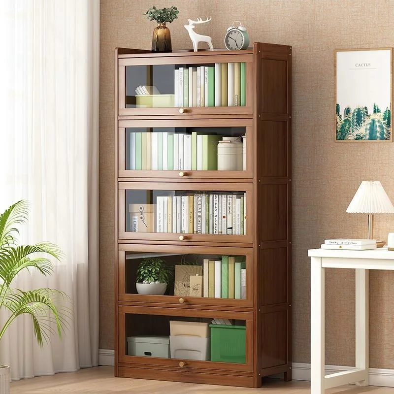 

Bookshelf Shelf Floor-to-ceiling bookcase with door Multi-layer desktop Children's storage shelf Living room Simple display stor