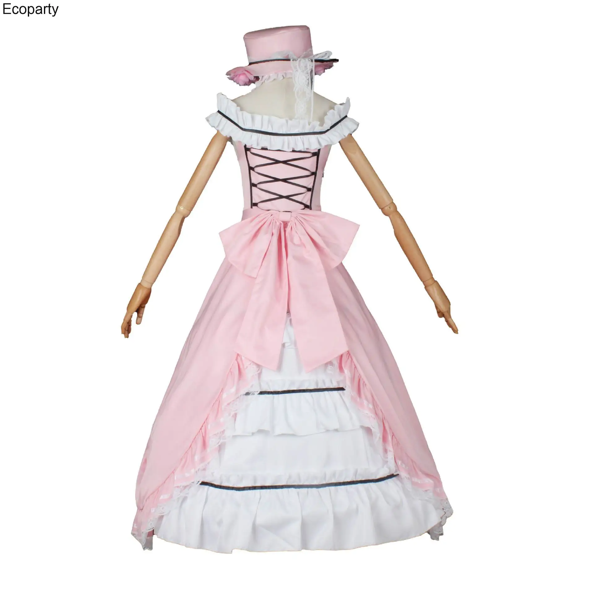 Shire Black Butler Shire Party Dress Cosplay Costumes Outfit Hat + Neck ornament + Skirt + Gloves Set for Female Anime Costume