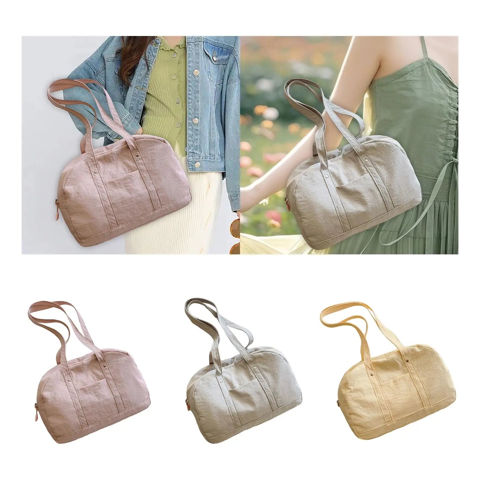 

Women Shoulder Bag Trendy Casual Handbag with Zipper Portable Versatile Travel Tote Bag for Holiday, Commuting, Dating, Shopping