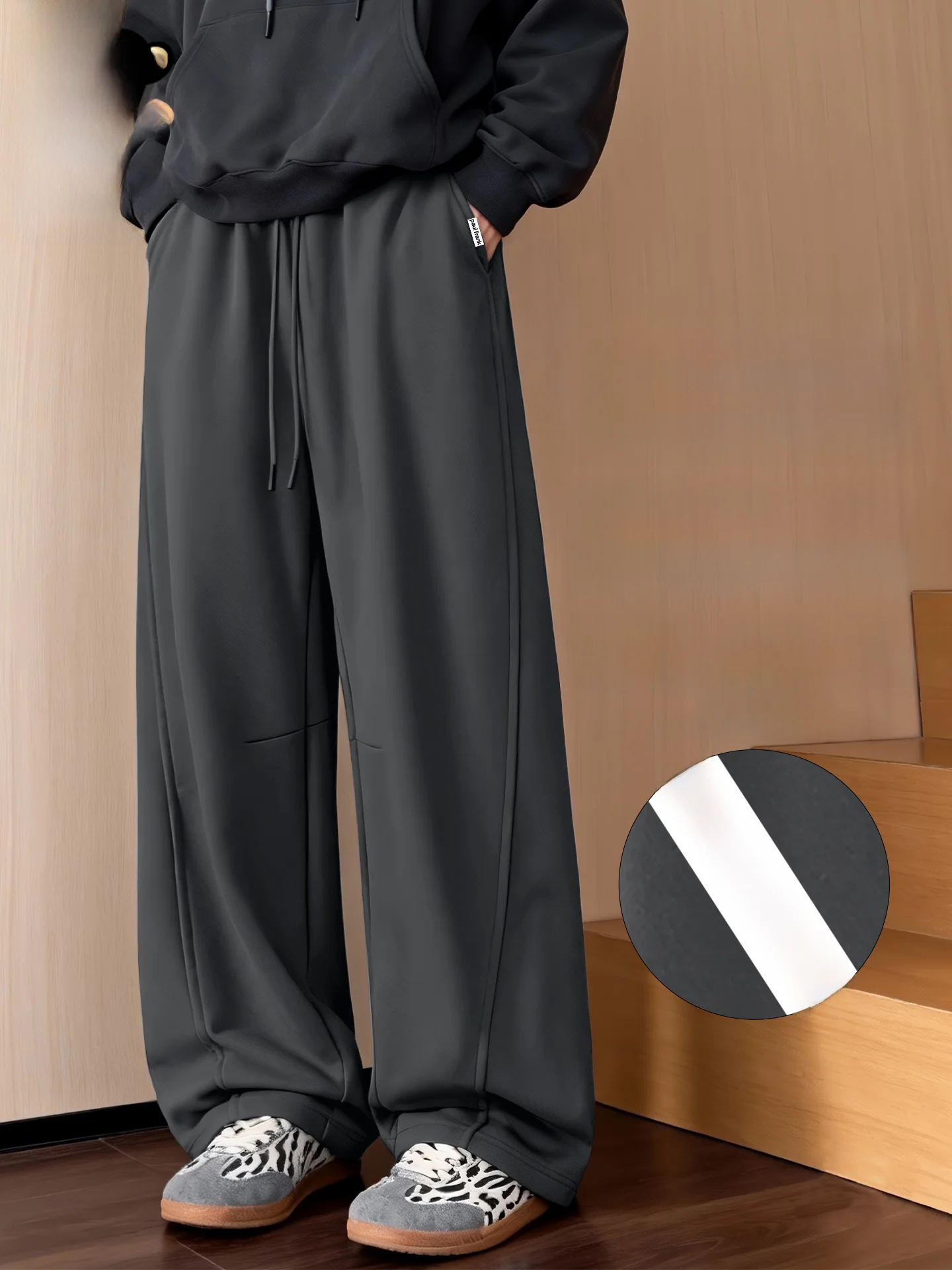 

Men's Deep ey Straight Leg Casual Pants Spring New Sle Drapey Loose Fit American Sle Polyester Fiber