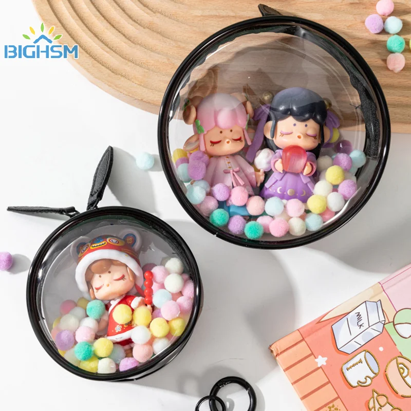 Cute Doll Bag Organization Transparent Jewelry Storage Pouch Mystery Box Keychain Bags Storage Case Thicken Wallet