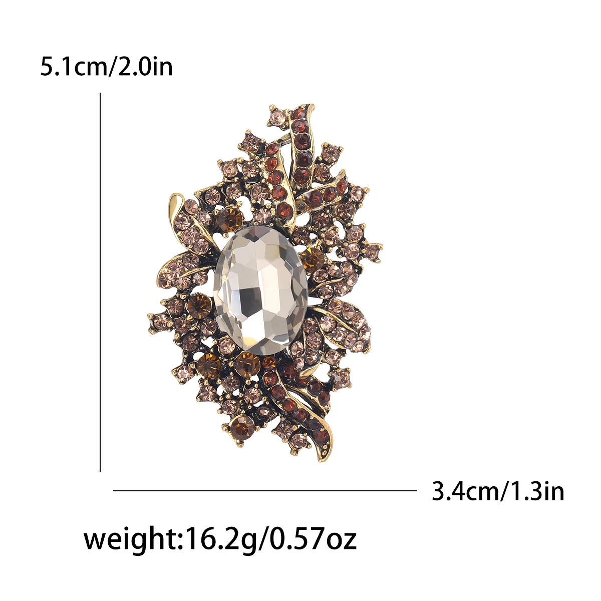 Rhinestone Flower Brooches for Women Unisex Crystal Glasses Pins Banquet Party Backpack Gifts Jewelry Accessories