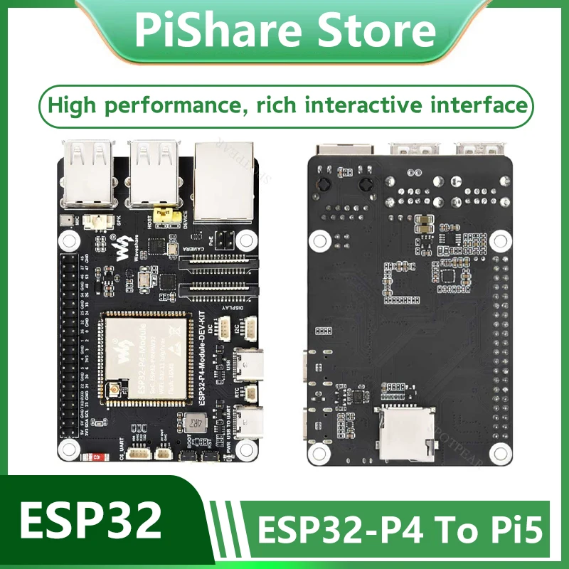 ESP32-P4 ESP32-C6 Development Board RISC-V WiFi6 MIPI CSI Camera 7/10.1 inch DSI Display /RJ45 Ethernet /Mic /Audio