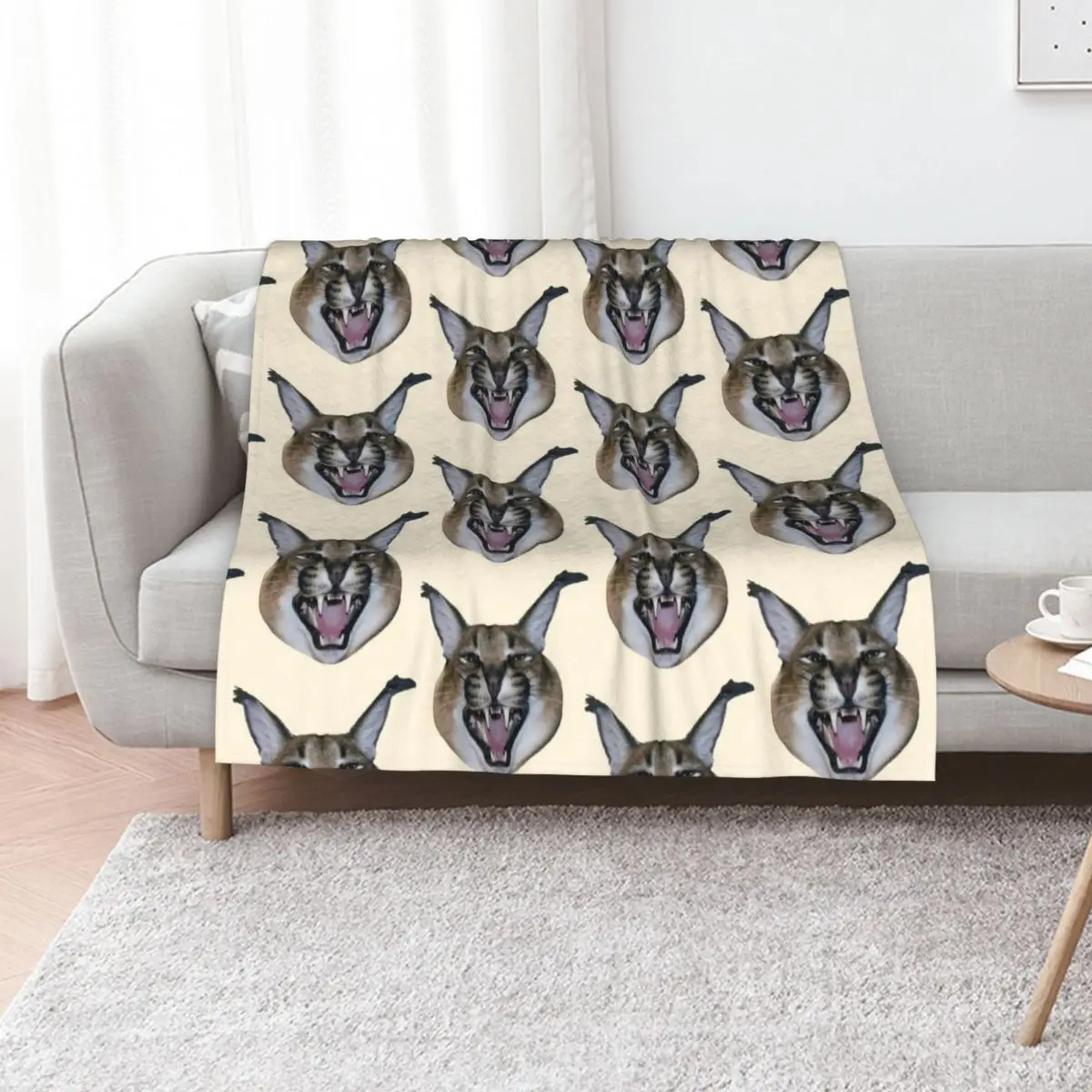 

Big Floppa angry Throw Blanket Softest Blankets For Sofas Thermal Comforter Blankets