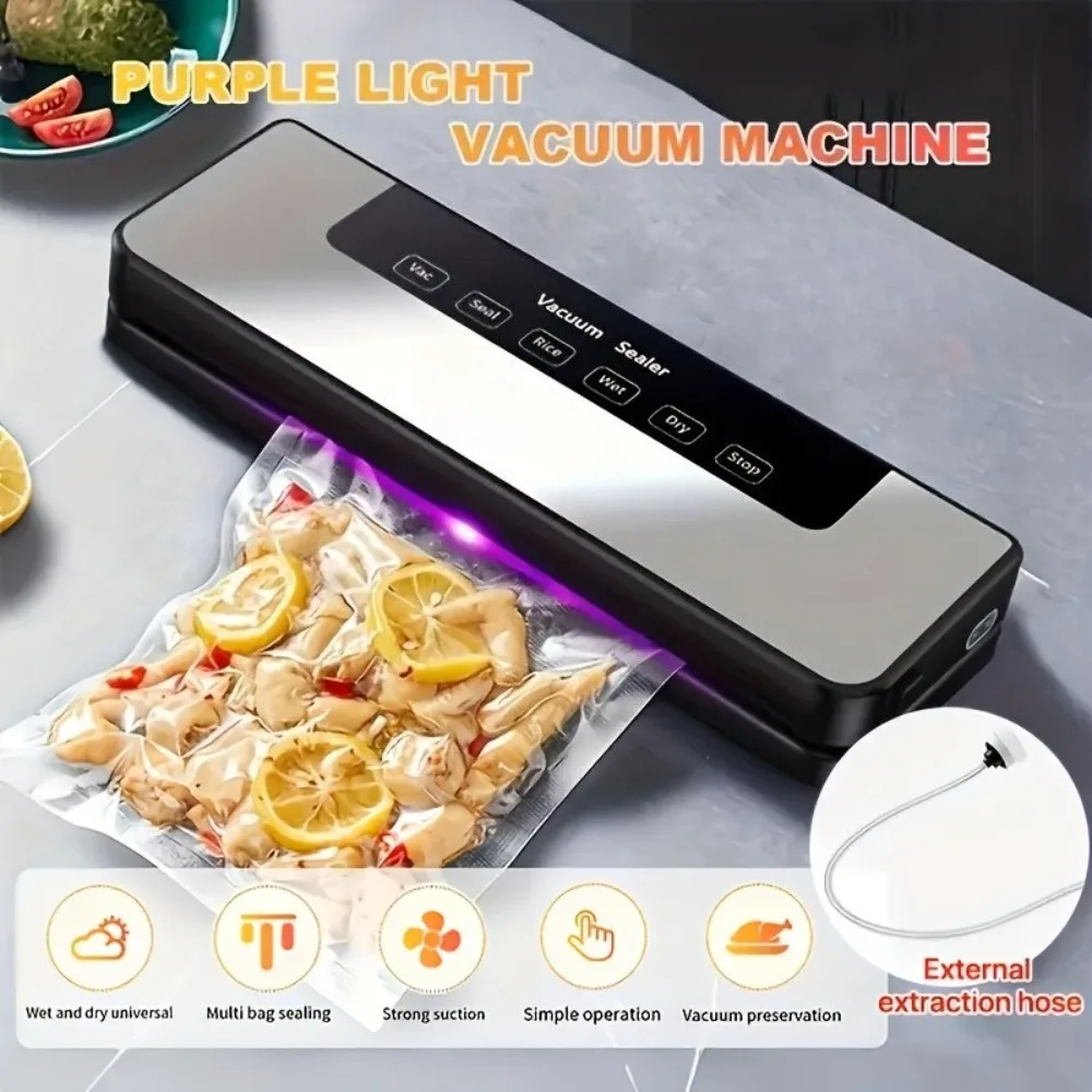 

Вакуумный упаковщик 6-в-1 из нержавеющей стали, 65 кПа, автоматический, для сухих и влажных продуктов, для су-вид и хранения продуктов