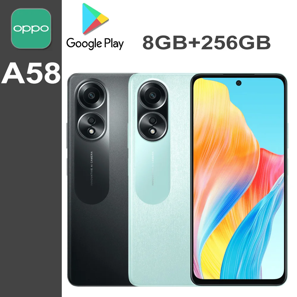 

OPPO A58 8GB+256GB original smart fashion mobile phone 5G/dual sim dual standby 6.56-inch LCD screen 5000mAh long standby