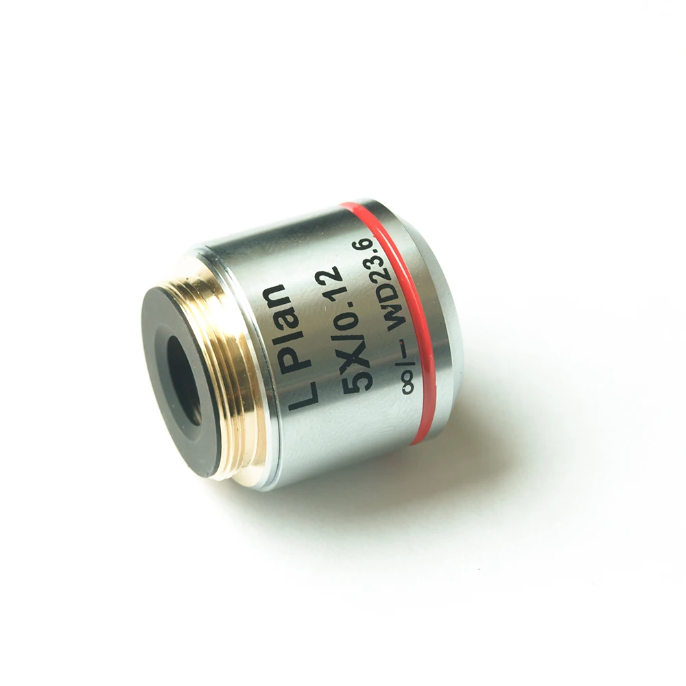 Longa Distância Achromático Plano Infinito Lente Objetiva para Microscópio Metalúrgico 5x