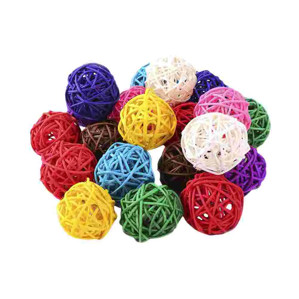 50 Pcs Christmas Party Hanging Ornaments Aromatherapy Rattan Ball Winter Garden Bamboo Wall Decoration