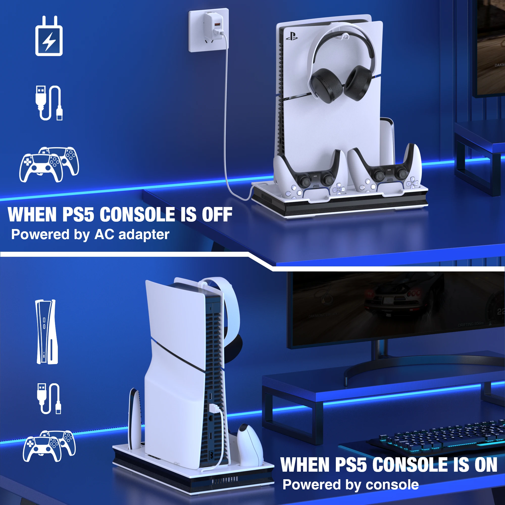 Thumbnail 3 - #7 Trending PS5 Vertical Stand With Fan Right Now