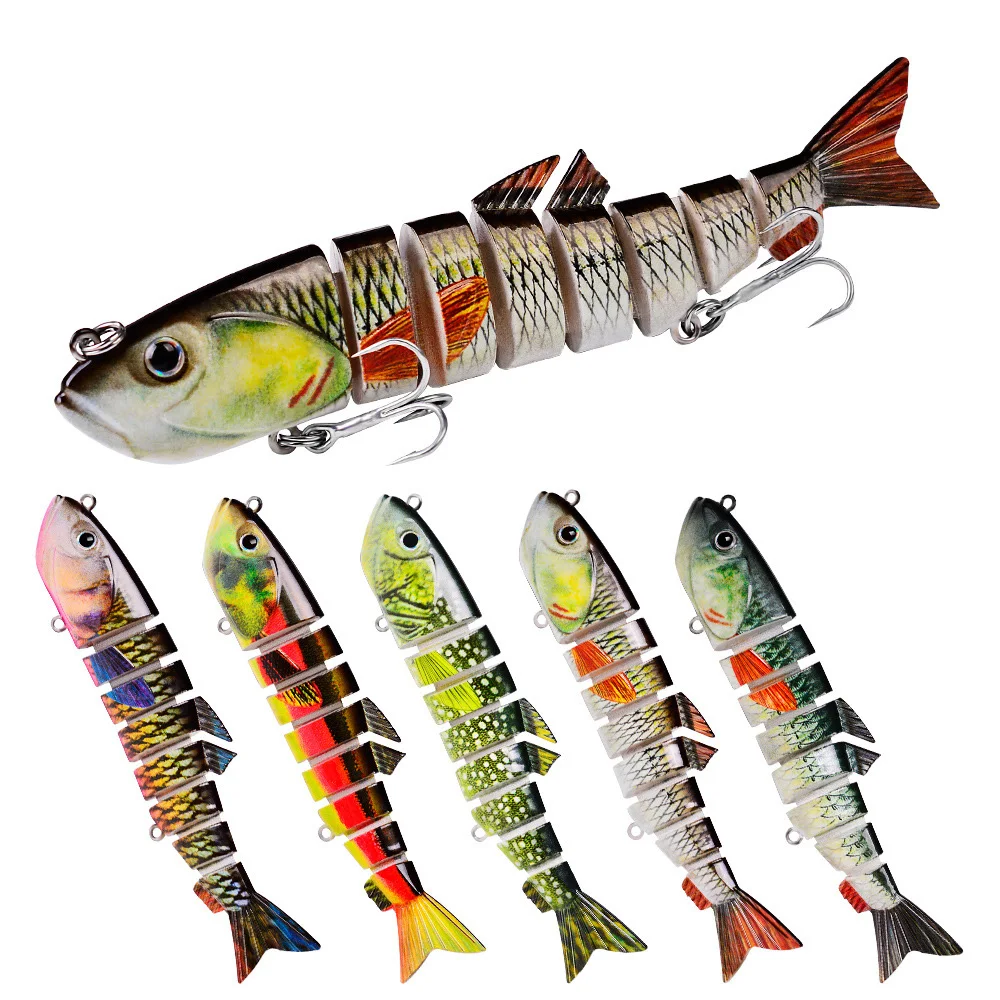 

1pcs Multi Jointed Fishing Lure 6 Color 8 Segments Swimbait 13cm 22g Lifelike Joint Bait Wobblers 6# Treble Hook hs072