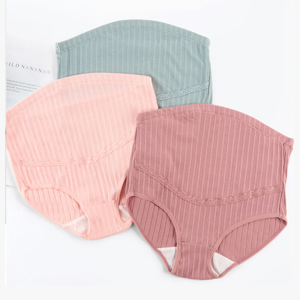 

3Pcs Xl Cotton High Waist Maternity Panties Adjustable Splice Stomach Lift Nursing Underwear Pregnant Women Comfortable
