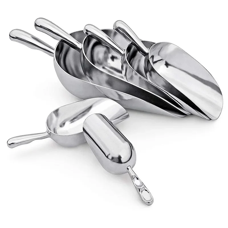 JUSTINLAU 5 Sizes Aluminum Alloy Ice Shovel Multifunction Coffee Beans Bar Cube Scraper Popcorn Shovel Measuring Spoon Kitchen