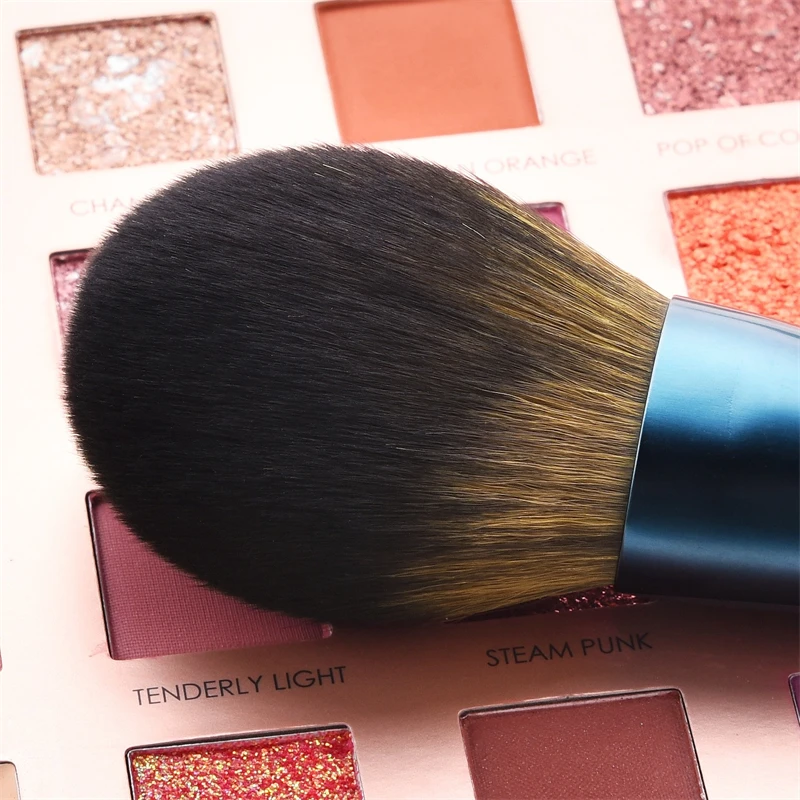 Ensemble de pinceaux de maquillage professionnels pour Blush, 14 pièces, Kit d'outils de Gouache bleu saphir blanc or