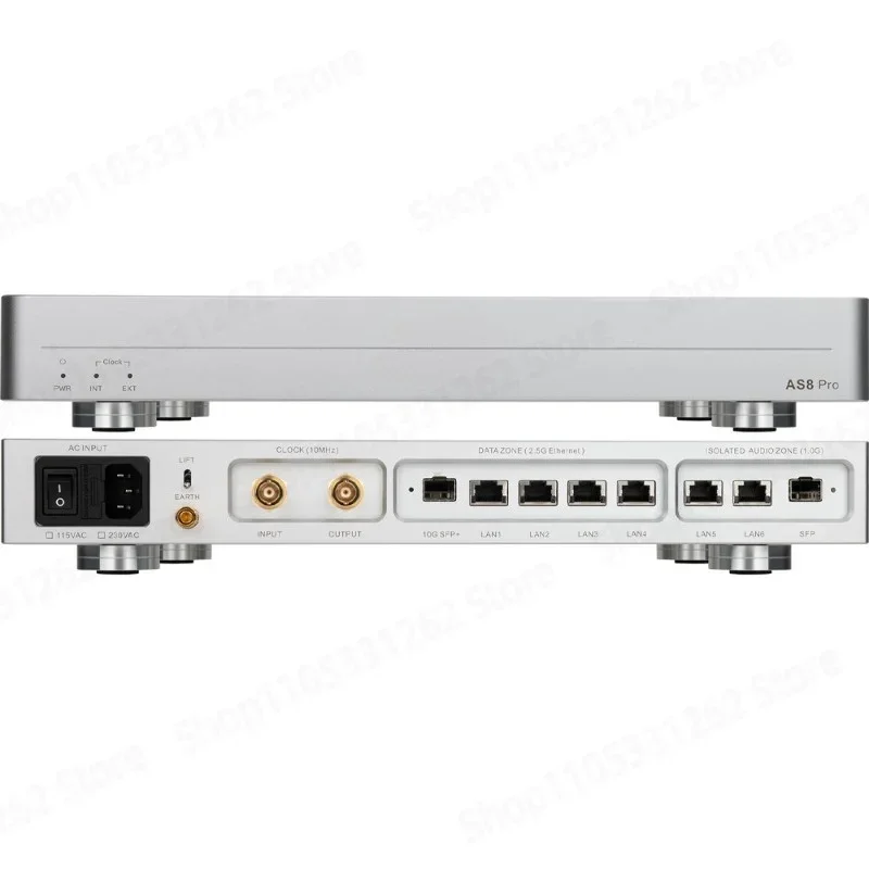 AS8 Pro Flagship Audiophile Network Switch 8 Port 2.5G SFP Fiber Optic Isolation OCXO Clock for HiFi Streaming