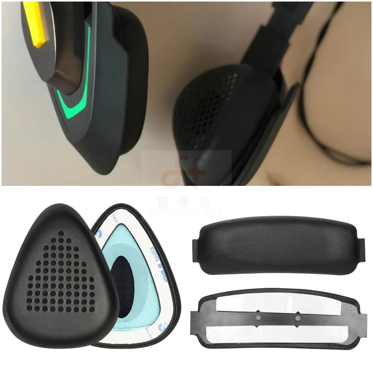 Almofadas de espuma para fones de ouvido, substituição para razer meka, esponja edição d.va