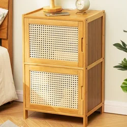 Household Bedside Table Modern Simple Storage Small Night Stand Solid Wood Bedchamber Large Capacity Home Furniture