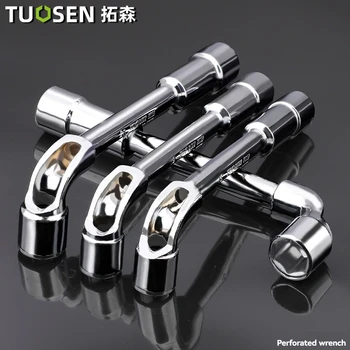TUOSEN L 타입 파이프 천공 엘보 렌치, 더블 헤드 외부 육각 소켓 슬리브 스패너, 고정 나사 너트 제거