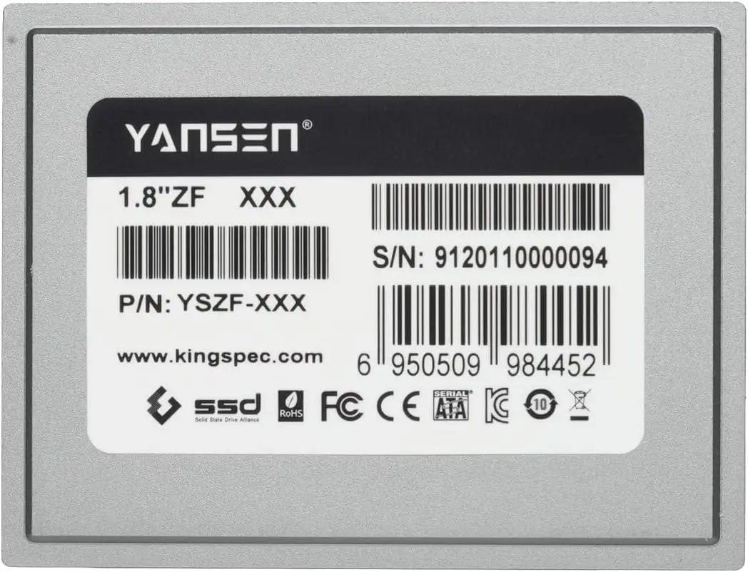 Imagem -03 - Kingspec-yansen Unidade Interna Fit para pc Compacto Laptop Velho Media Player Zune Player 40pin 64 gb 128 gb 256 gb 1.8 Zif Ssd