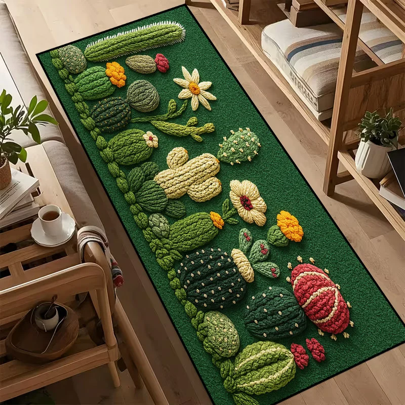 Colorful Dahlia Floral Runner Rug Bright Sunflowers Hallway Corridor Floor Mat