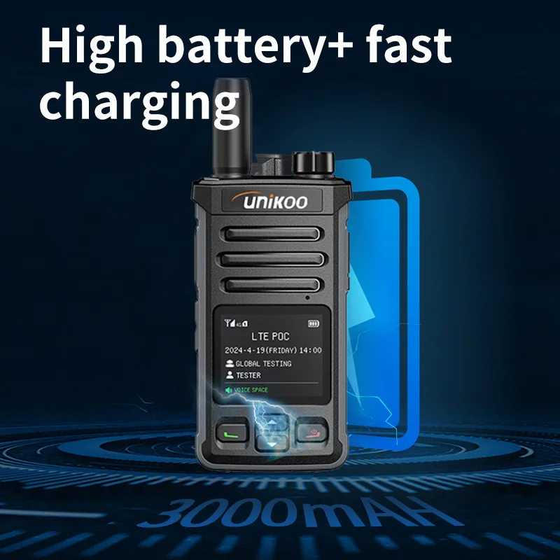 UNIKOO PN406 POC جهاز اتصال لاسلكي بشاشة 1.44 بوصة راديو شبكة 4G 2 قطعة أجهزة راديو طويلة المدى بطاقة SIM العالمية PTT 4G