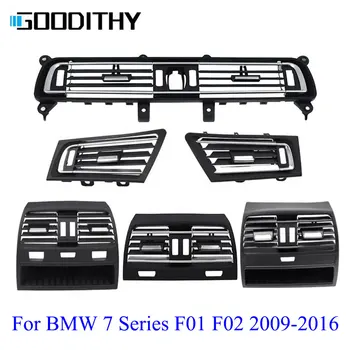 Chrome ด้านหน้าซ้าย/ขวา Air Vent Grille Outlet ฝาครอบกลางด้านหลัง AC Vent สําหรับ BMW 7 Series F01 f02 730 735 745 750