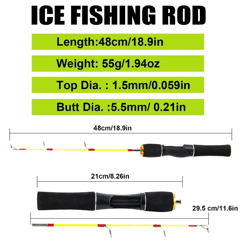 Sougayilang Ultralight Winter Shrimp Fishing Rods Portable Mini Winter Fishing Rod Spinning Casting Ice Winter Fishing Rod Pesca
