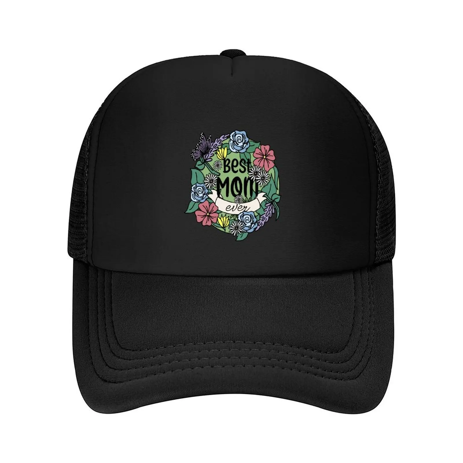 

“Best Mom Ever” Floral Design Baseball Cap Cosplay Designer Hat men's big size hat |-F-| Baseball Men Women's