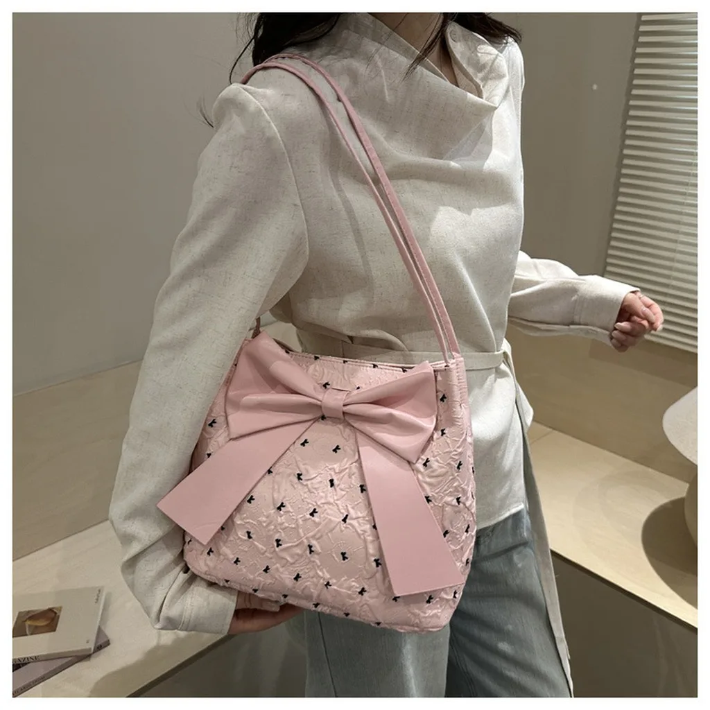 Women Tote Bag Large Capacity Bag Elegant Seersucker Tote Bag Underarm Tote Bag Stylish For Shopping Daily Commute Travel