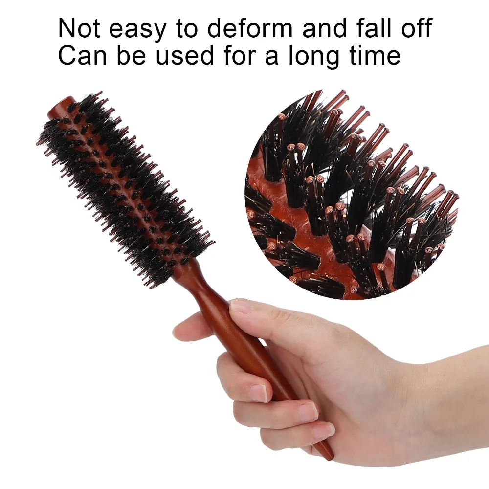Pointed Tail Handle Round Styling Hair Brush Inclined Lines Vertical Lines Curling Roller Hairbrush Nylon Bristles