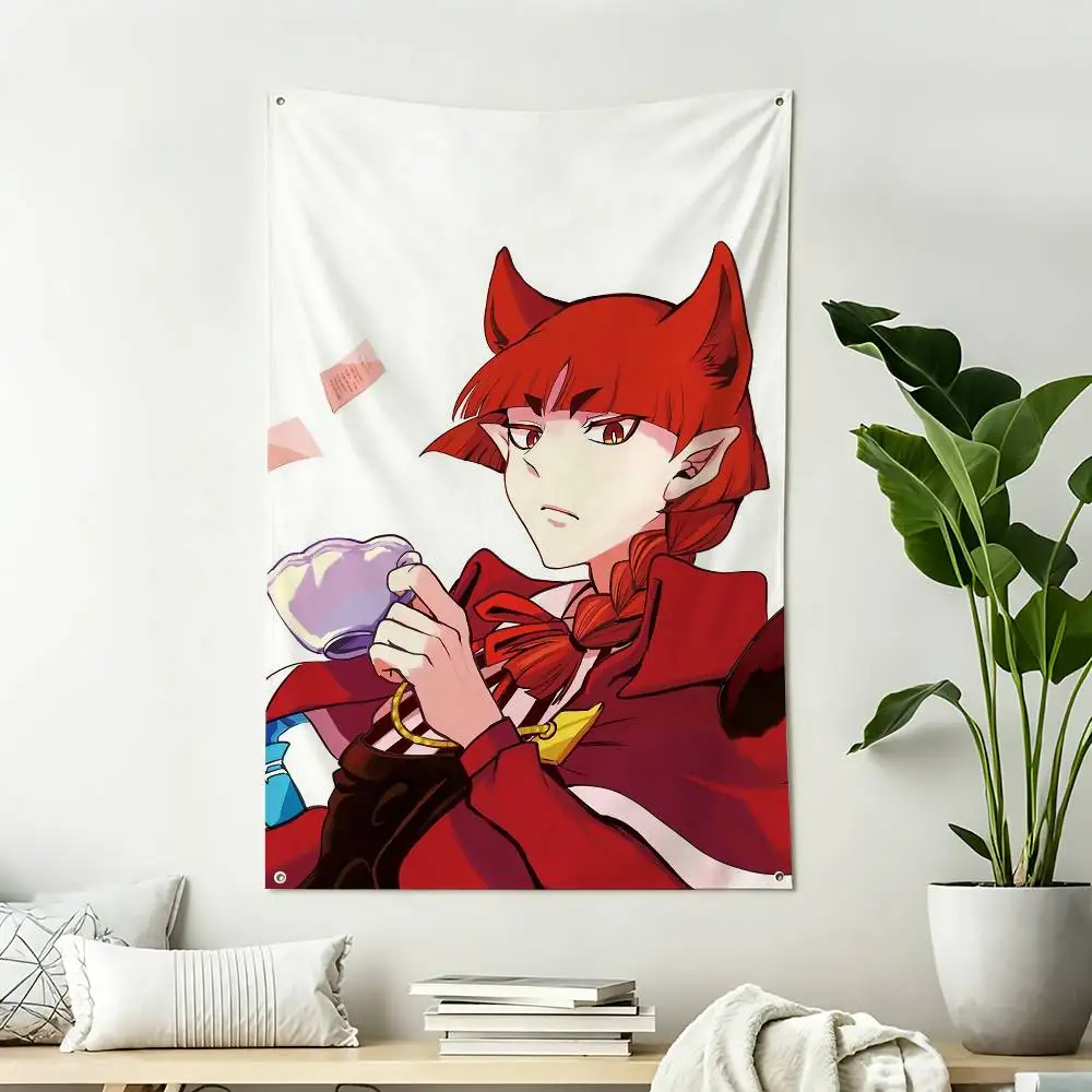 O-Opera M-Mairimashita Iruma-kun Home Decor Vertical Flags Indoor Outdoor Hanging Decor for Bedroom Living Room Wall Decoration