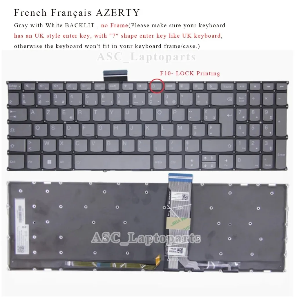 French Italian Portuguese Japanese Spanish UK Keyboard for Lenovo IdeaPad 3-15ALC6 3-15ITL6 3-17ALC6 3-17ITL6 3-15ADA6 BACKLIT