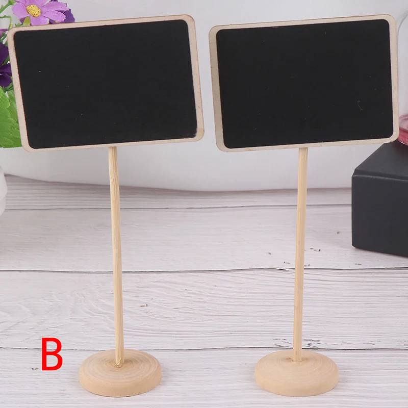 2pcs Mini Small Wooden Chalk Blackboard Wedding Kitchen Restaurant Signs Heart Chalkboard Writing Notice Message Paint Board