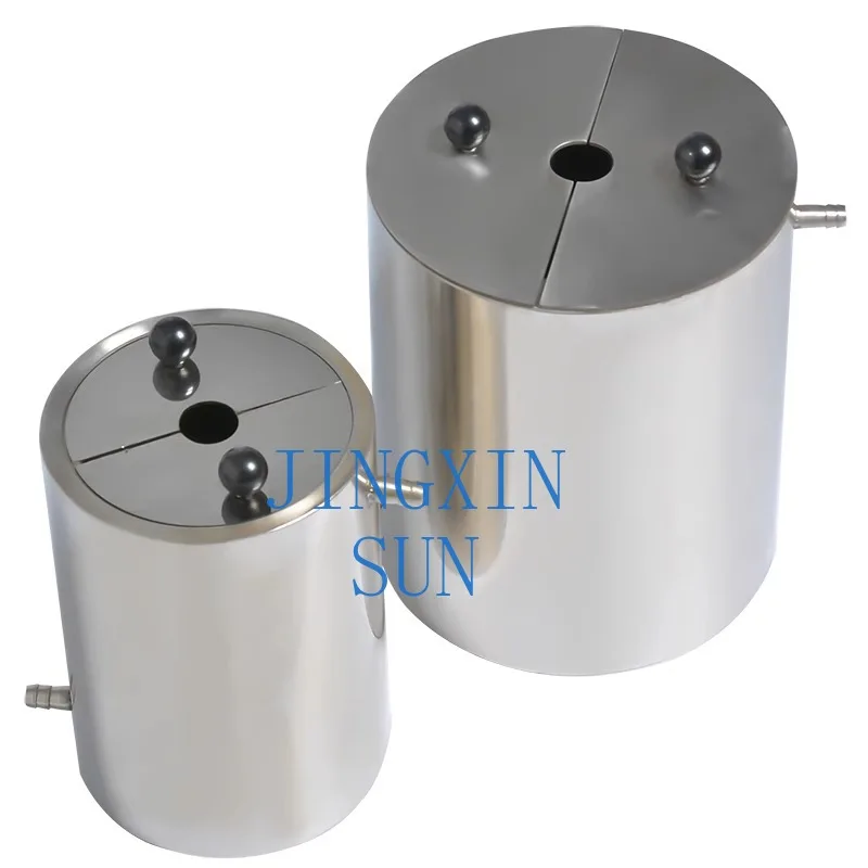 Laboratory Stainless Steel Barrel Double Layer Dispersion Tank with Lid Stirring Interlayer Reaction Water Circulation