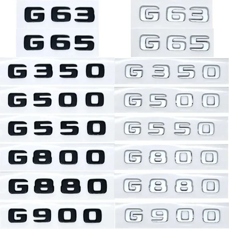 Car Trunk Letter Logo Emblem Badge Sticker for Mercedes Benz G-Class G55 G63 G65 G350 G500 G550