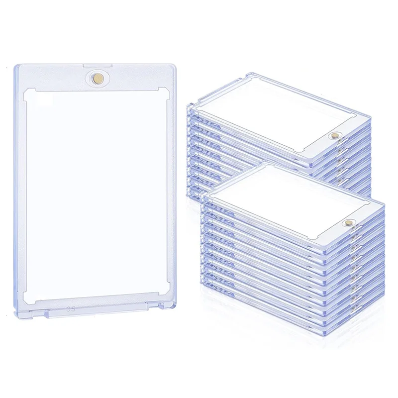 

Highly Recommended-25Pc Magnetic Card Holder 35Pt,Card Case Holder Card Protectors Hard Plastic,Card Sleeves Display Case For Ba