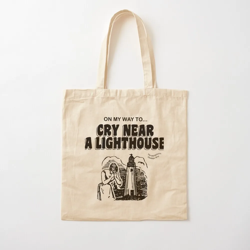 Cry Near a Lighthouse Tote Bag tote bag men's Custom bag Shopping bags canvas tote